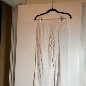 white blend thin leg white pants
